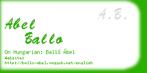 abel ballo business card