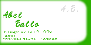 abel ballo business card